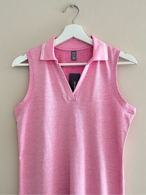 NWT Joe Fresh Pink Sleeveless Polo Tank Dress Size Small V-Neck Casual Summer